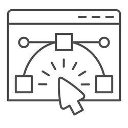 user interface window thin line icon website vector image