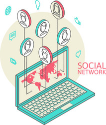 conceptual image with social networks flat vector image