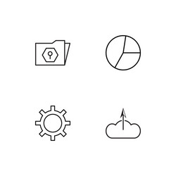 data analytics linear icons set simple outline vector image