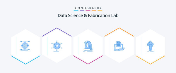 Data science and fabrication lab 25 blue icon vector