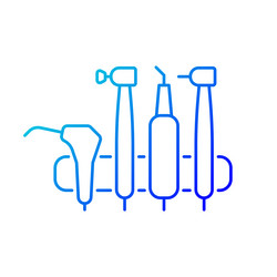 Dental machine unit gradient linear icon vector