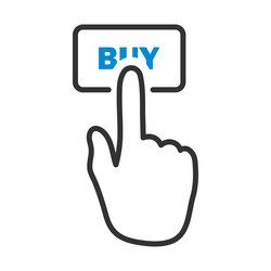 Finger Push Buy Button Icon vector image