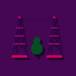 flat icon design collection tree between vector image