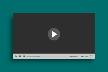 flat multimedia player frame template for screen vector