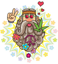 Poster Lunettes de hippie, hippie homme. Vector illustration 