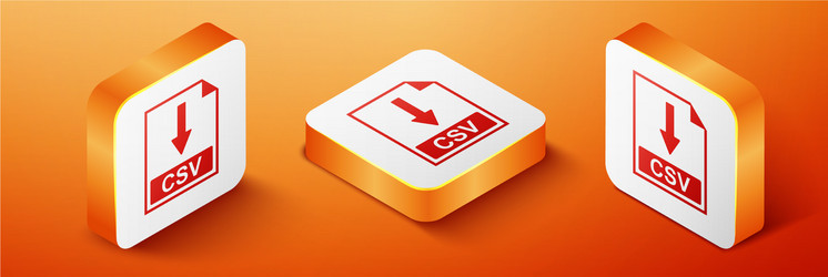 isometric csv file document icon download vector image