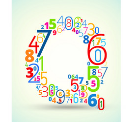 letter q colored font from numbers vector image