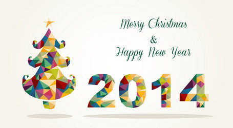 merry christmas and happy new year contemporary vector