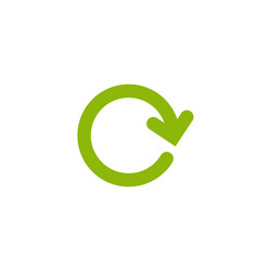 refresh or repeat icon green round rotation arrow vector image