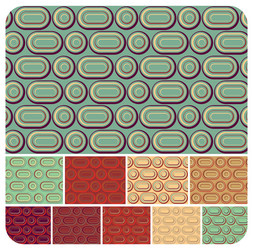Retro Circle Pattern Set vector image