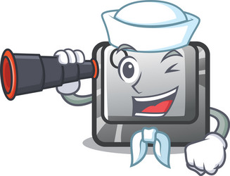 sailor with binocular button q in character vector image