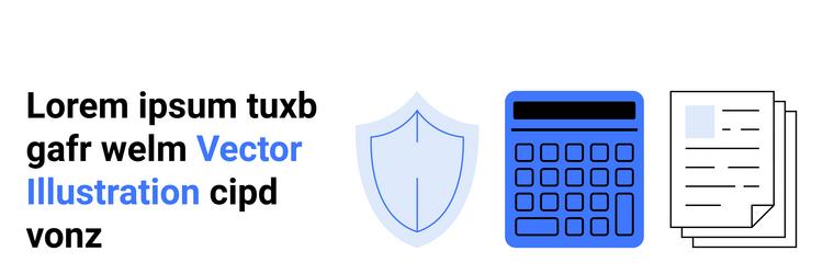 shield calculator and documents representing vector image