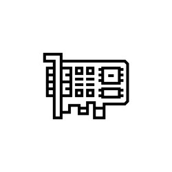 sound card icon computer component outline vector image