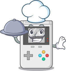 cartoon design handheld game scroll as a chef vector image