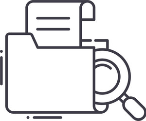 documentation management icon linear isolated vector image