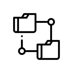 folder icon thin linear style design isolated vector image