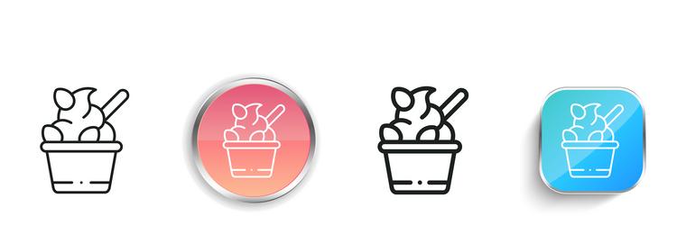 frozen yogurt icon thin linear regular and button vector image