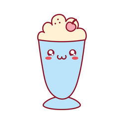 Milkshake Glass Kawaii Character Stock Vector - Illustration of happy,  fresh: 94278989