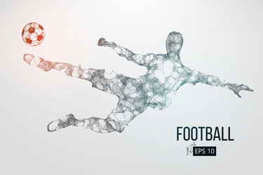 silhouette of a football player from particles vector