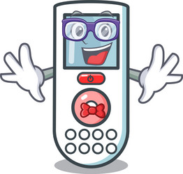 Geek remote control character cartoon vector