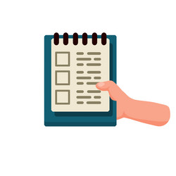 hand hold checklist paper file document vector image
