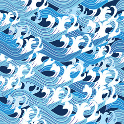 Seamless graphic pattern sea waves vector