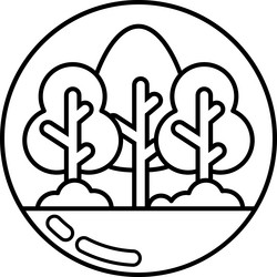 a graphic of three trees with rock in the middle vector image