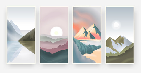 abstract landscape posters modern background vector