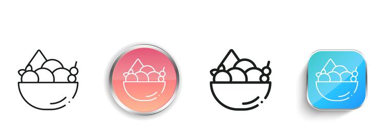 fruit bowl icon thin linear regular and button vector image