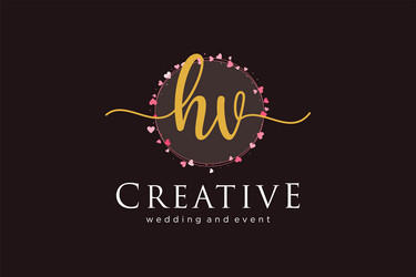 Initial hv feminine logo usable Royalty Free Vector Image