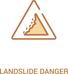 landslide danger triangular traffic concept 2 vector image