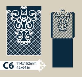 template envelope with carved openwork pattern vector image