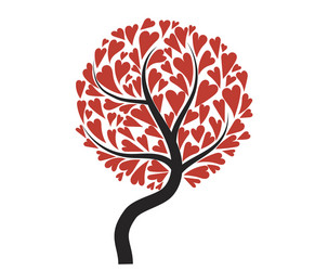 tree with hearts for day vector image