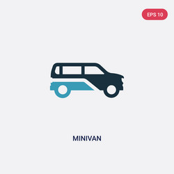 two color minivan icon from transportation vector