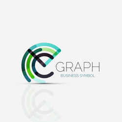 abstract logo idea linear chart or graph vector image