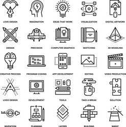 Saas simple concept icons set contains Royalty Free Vector
