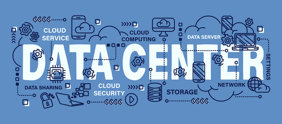 data center cloud computing concept word vector image