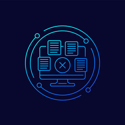 delete files documents line icon vector image