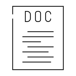 doc file format document line icon vector image