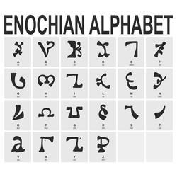 Enochian Alphabet - Ancient Occult Script vector image