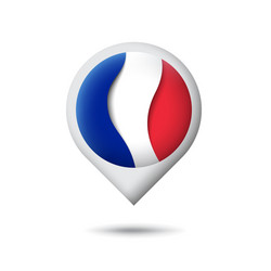 france flag icon in shape pointer map vector image