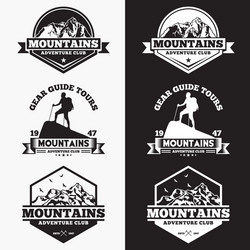 Mountain Logo Badge - Outdoor Adventure Vector Image