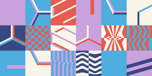 op art abstract geometric pattern with 3d shapes vector image