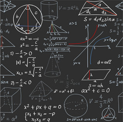 seamless pattern of the formulas on geometry vector image