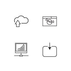 data analytics linear icons set simple outline vector image