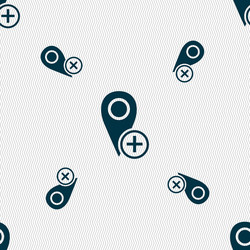 Map pointer icon sign seamless pattern vector