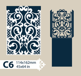template envelope with carved openwork pattern vector image