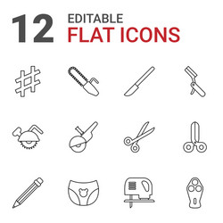 12 sharp icons vector image