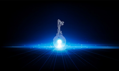 Abstract key door open light out technology vector