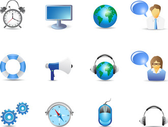 Blue Website Icons - Internet Toolkit vector image